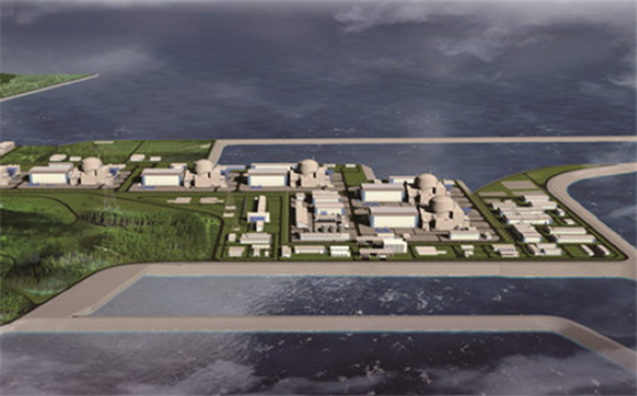 An artistic impression of how the Zhangzhou plant would look with six Hualong One reactors (Image: National Nuclear Safety Administration)